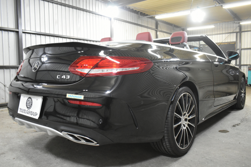 AMG Cクラス C43 4ﾏﾁｯｸ ｶﾌﾞﾘｵﾚ ﾚｰﾀﾞｰｾｰﾌﾃｨP 3.0ﾘｯﾀｰV6ﾂｲﾝﾀｰﾎﾞ 赤革/黒幌 ﾌﾞﾙﾒｽﾀｰ ｴｱﾊﾞﾗﾝｽP ｴｱｽｶｰﾌ ｴｱｷｬｯﾌﾟ ｴｱﾛ19AW ﾃﾞｨｽﾄﾛﾆｯｸ ﾌﾞﾗｲﾝﾄﾞｽﾎﾟｯﾄ ﾚｰﾝｷｰﾌﾟ ﾅﾋﾞTV ﾊﾞｯｸｶﾒﾗ ｷｰﾚｽｺﾞｰ 2年保証